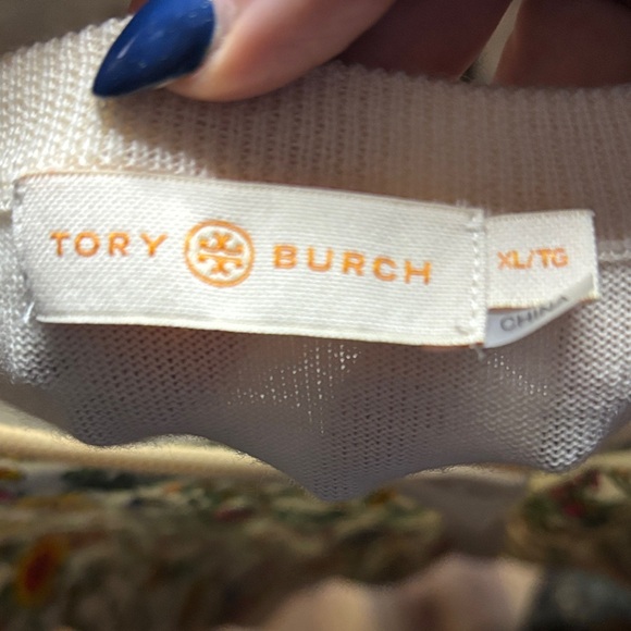 Tory Burch Silk-Front Merino-Wool Cardigan XL - Picture 2 of 12